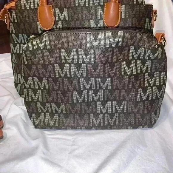 Mia K Farrow Tote Handbag Faux Leather Top Handle Shoulder Strap - Picture 10 of 13